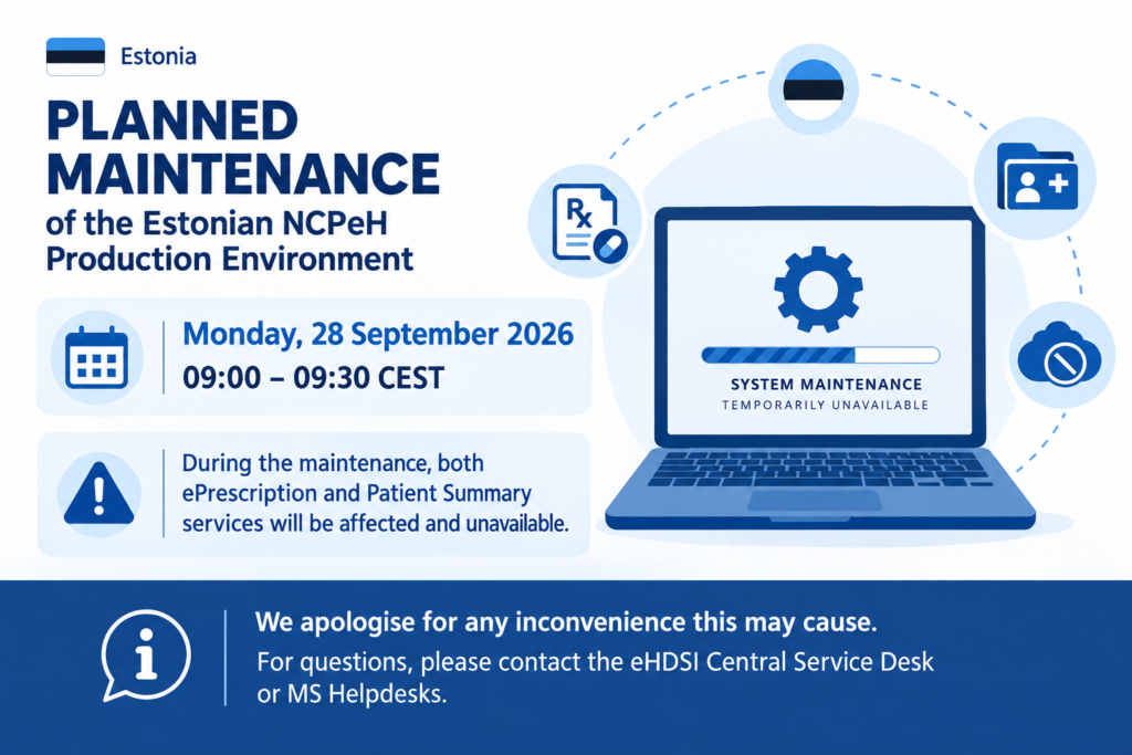 Προγραμματισμένη Διακοπή Λειτουργίας του NCPeH της Εσθονίας
